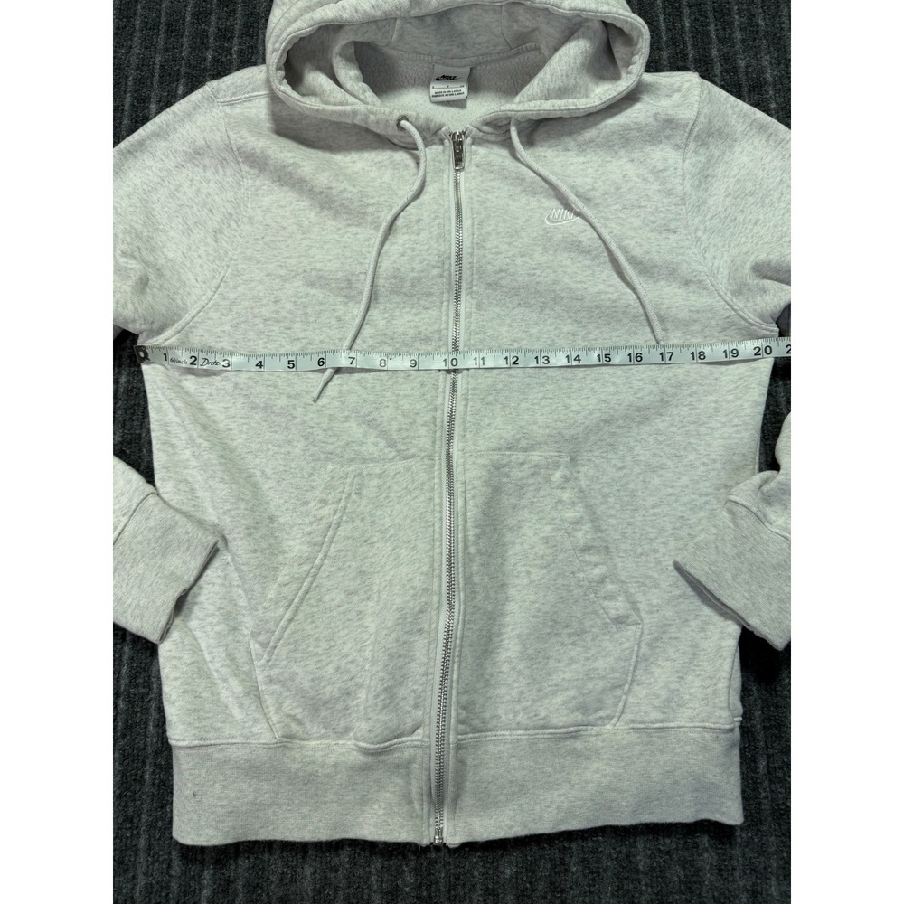 Nike Zip Up Hoodie Womens Small Gray Fleece Sporty Minimalist Casual Streetwear - Picture 6 of 6